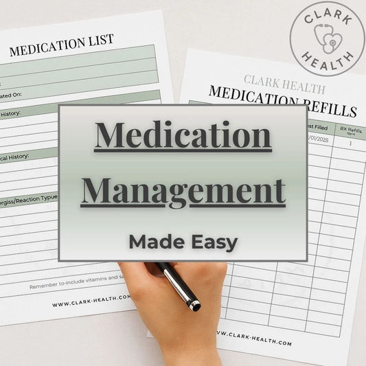 Clark Health Medication List & Refill Log Sage Bundle